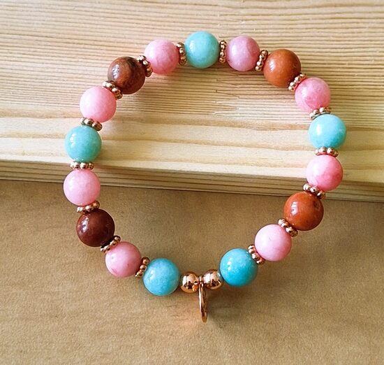 Jade-Agate bracelet with tree of life – 18cm – APR-12