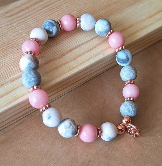 Jade - Picaso stone bracelet with tree of life – 18cm – APR-13